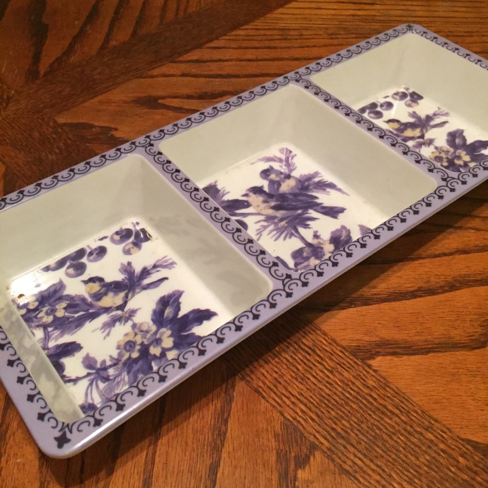 April Cornell 3 section server food tray catch all